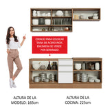 Combo de Cocina 200cm Marrón Blanco Glamy Madesa 03