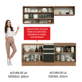 Combo de Cocina 200cm Madesa Glamy Marrón/Negro 03