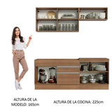 Combo de Cocina 200cm Marrón Glamy Madesa 07