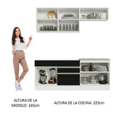Combo de Cocina Madesa Glamy 200cm Blanco/Negro 07