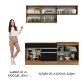 Combo de Cocina Madesa Glamy 200cm Marrón/Negro 07