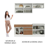 Combo de Cocina 200cm Glamy Madesa 07 - Blanco