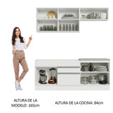 Combo de Cocina Madesa Glamy 200cm Blanco/Crema 07