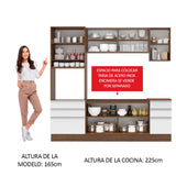 Combo completo de Cocina 220cm Marrón/Blanco Glamy Madesa 01