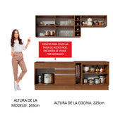Combo completo de Cocina Madesa Glamy 220cm Marrón/Marrón/Negro 02