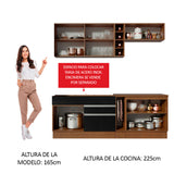 Combo completo de Cocina Madesa Glamy 220cm Marrón/Negro/Crema 02