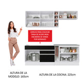 Combo completo de Cocina Madesa Glamy 220cm Blanco/Negro 03