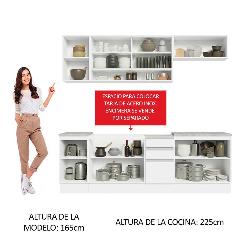 Combo completo de Cocina Madesa Glamy Sin Mesón De Acero 240 Cm 03