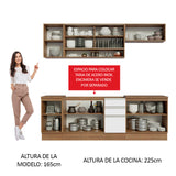 Combo completo de Cocina 240cm Marrón/Blanco Glamy Madesa 03
