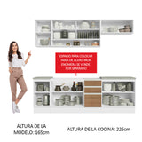 Combo completo de Cocina Madesa Glamy Sin Mesón De Acero 240 Cm