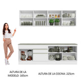 Combo completo de Cocina 240cm Glamy Madesa 06 - Blanco