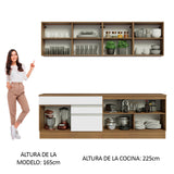 Combo completo de Cocina 240cm Marrón/Blanco Glamy Madesa 06