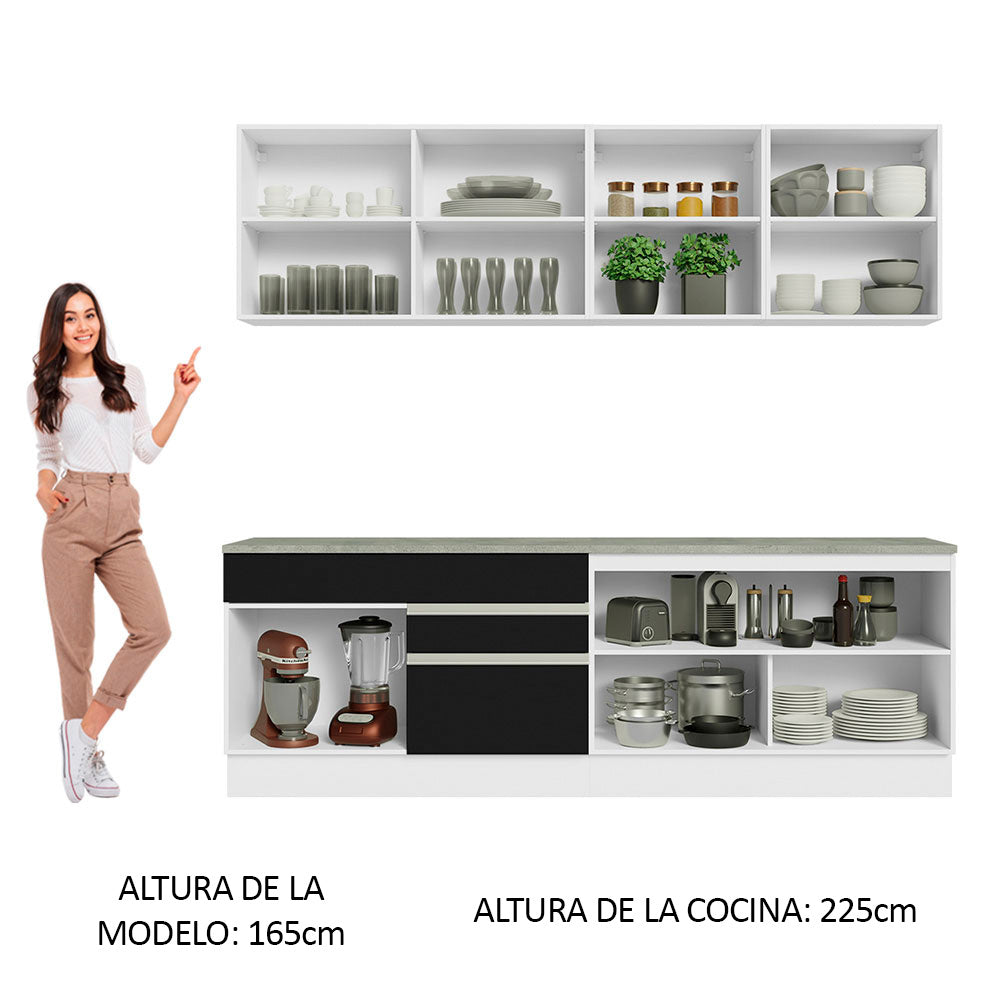 Combo completo de Cocina Madesa Glamy 240cm BN 06