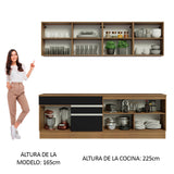 Combo completo de Cocina Madesa Glamy 240cm Marrón/Negro 06