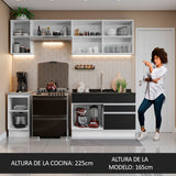 Combo completo de Cocina Madesa Glamy 240cm Blanco/Negro 07