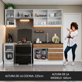 Combo completo de Cocina 240cm Glamy Madesa 07 - Blanco