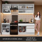 Combo completo de Cocina 240cm Blanco Glamy Madesa 08
