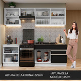 Combo completo de Cocina Madesa Glamy 240cm Blanco/Negro 08