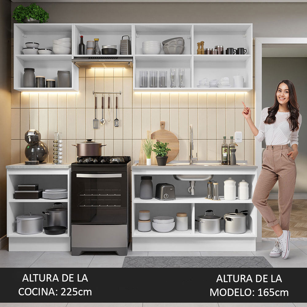 Combo completo de Cocina 240 cm Blanco Glamy Madesa 09