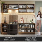 Combo completo de Cocina 240 cm 7 Puertas Sin Mesada Marrón Glamy Madesa 10