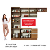 Combo completo de Cocina Madesa Glamy 260cm Marrón/Crema 02