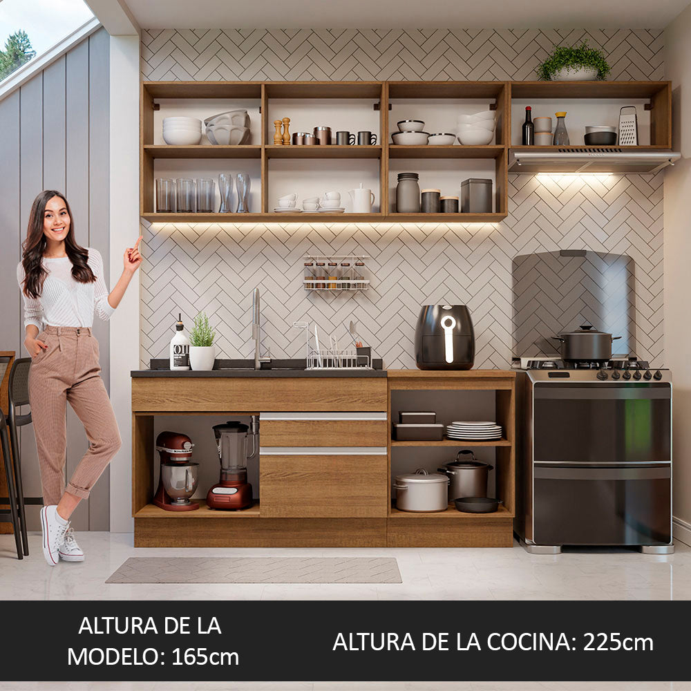 Combo completo de Cocina 260cm Marrón Glamy Madesa 03
