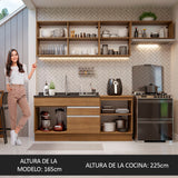 Combo completo de Cocina 260cm Marrón Glamy Madesa 03