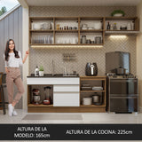 Combo completo de Cocina 260cm Marrón/Blanco Glamy Madesa 03