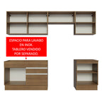 Combo completo de Cocina 260 cm 6 Puertas 2 Cajones Sin Mesada Marrón Glamy Madesa 05