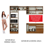 Combo completo de Cocina Madesa Glamy 270cm Marrón/Marrón/Crema 08