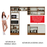 Combo completo de Cocina Madesa Glamy 270cm Marrón/Blanco/Crema 08