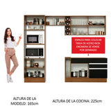 Combo completo de Cocina Madesa Glamy 270cm Marrón/Negro/Marrón 09