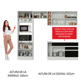 Combo completo de Cocina Madesa Glamy 270cm Blanco/Negro/Blanco 09