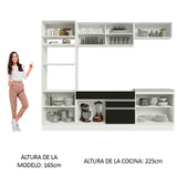 Combo completo de Cocina Madesa Glamy 270cm Blanco/Negro 10