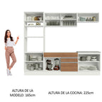 Combo completo de Cocina 270 cm 9 Puertas 2 Cajones Sin Mesada Blanco/Marrón Glamy Madesa 10