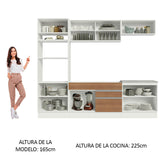 Combo completo de Cocina 270cm Glamy Madesa 10 Blanco/Marrón