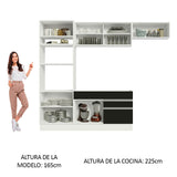Combo completo de Cocina Madesa Glamy 270cm Blanco/Negro 11