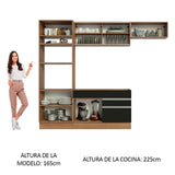 Combo completo de Cocina Madesa Glamy 270cm Marrón/Negro 11
