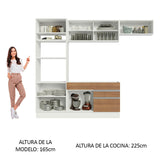 Combo completo de Cocina 270cm Glamy Madesa 11 Blanco/Marrón