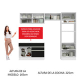 Combo completo de Cocina Madesa Glamy 270cm Blanco/Negro 12
