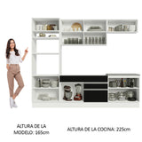 Combo completo de Cocina Madesa Glamy 270cm Blanco/Negro 13