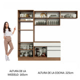 Combo completo de Cocina 270cm Marrón/Blanco Glamy Madesa 14