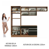 Combo completo de Cocina 270cm Marrón/Negro Glamy Madesa 14
