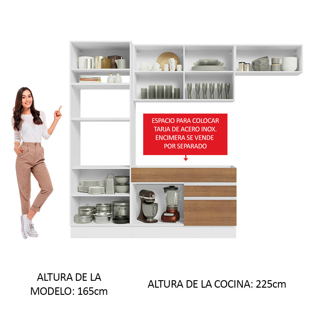Combo completo de Cocina 270cm Glamy Madesa 15 - Blanco