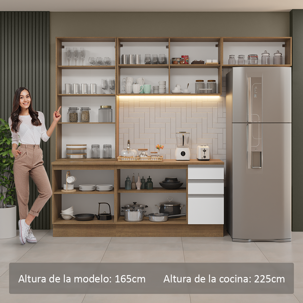 Combo completo de Cocina Madesa Glamy 270cm MB 16