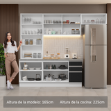 Combo completo de Cocina con Cristalero 270 cm Madesa Glamy BN 16