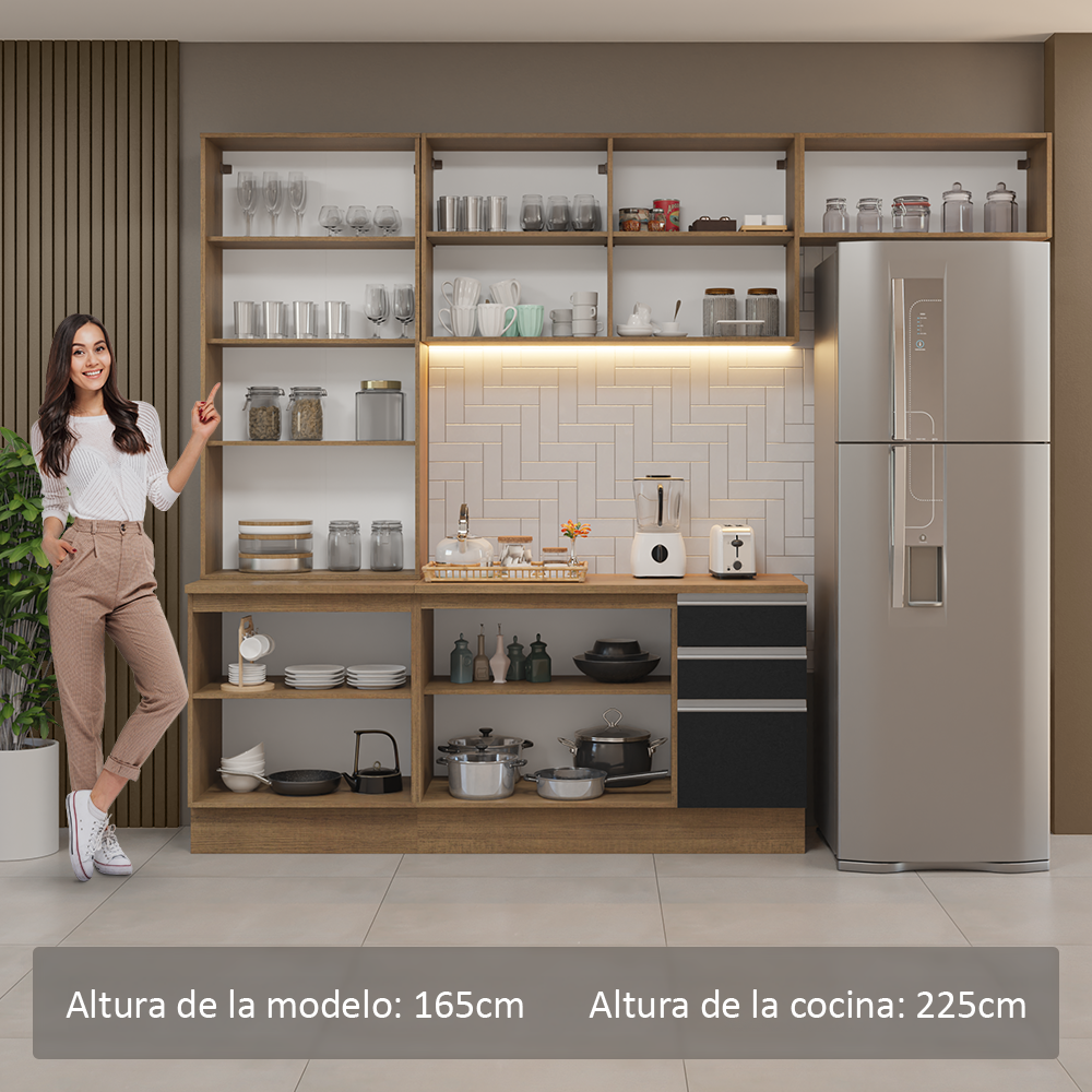 Combo completo de Cocina Madesa Glamy 270cm MN 16