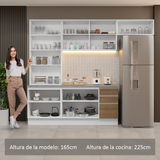 Combo completo de Cocina con Cristalero 270 cm Madesa Glamy BM 16