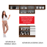 Combo completo de Cocina 280cm Marrón/Blanco Marina Madesa 01