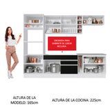 Combo completo de Cocina Madesa Glamy 290cm Blanco/Negro 16
